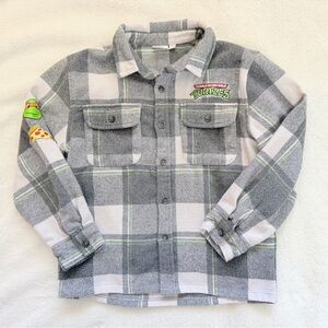 Teenage Mutant Ninja Turtles Plaid Flannel Shacket - Size Medium